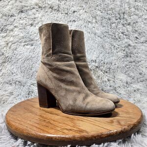 Free People Heeled Ankle Boots Women Size 5.5-6 EU 36 Made In Spain Luxury Suede